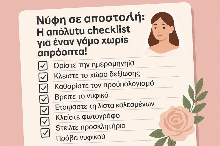 Νύφη σε αποστολή! Checklist γάμου Νύφη σε αποστολή! Checklist γάμου